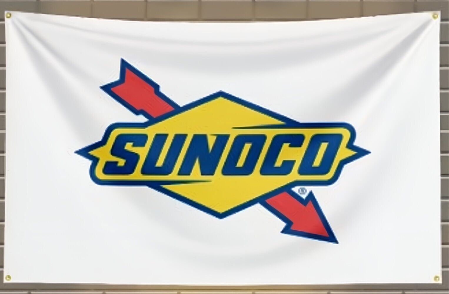 White Sunoco Gas Company 3 ft x 5 ft Flag With Corner Grommets NEW! Home & Garden:Yard, Garden & Outdoor Living:Décor:Flags Cozy Home Treasures